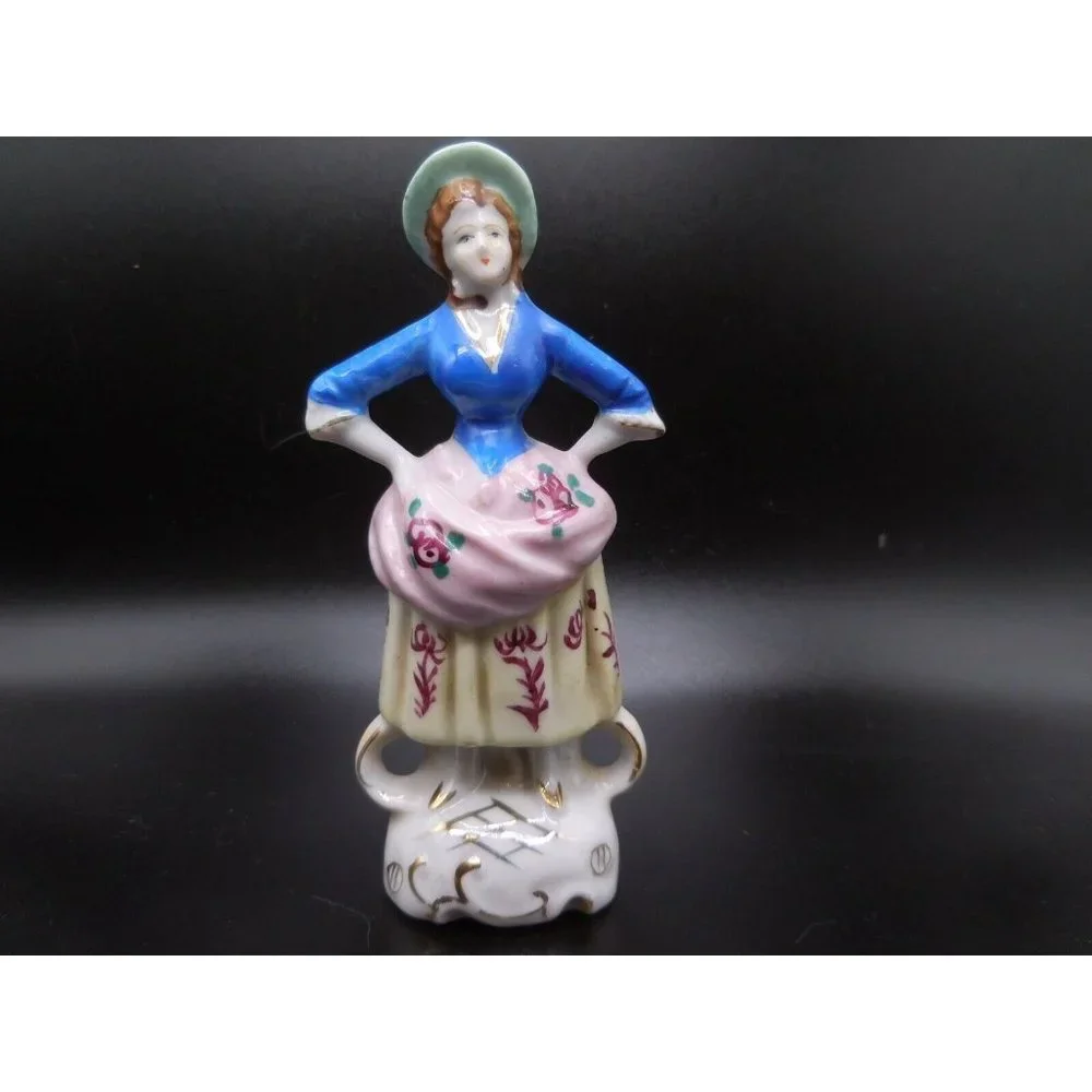 Occupied Japan Victorian Woman‎ with Floral Dress 5